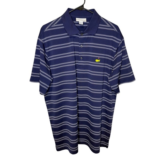 Masters Performance Golf Polo Shirt Mens Large Striped Augusta National - Picture 1 of 3